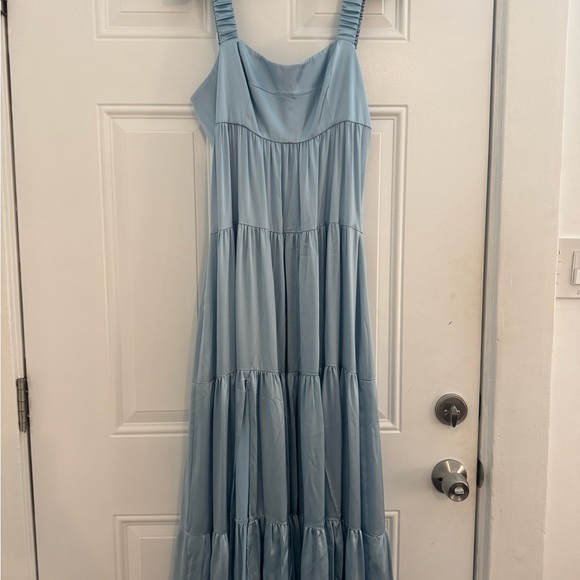 Cinq a sept silk baby blue tiered dress - Picture 5 of 9